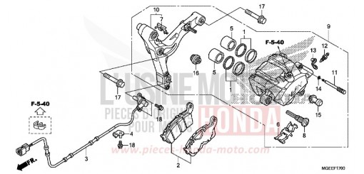 REAR BRAKE CALIPER (VFR1200FD) VFR1200FDF de 2015